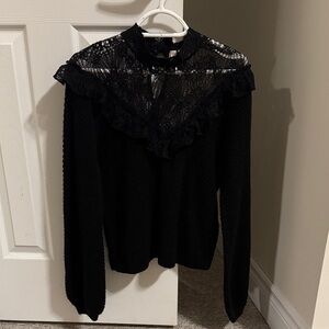 H&M Black Lace Cowl Sweater